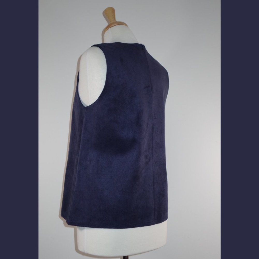 Aritzia Babaton Navy Suede Top - Size M - Picture 4 of 11